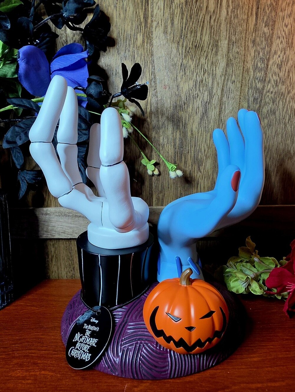 B&BW A Nightmare Before Christmas Jack & Sally Hands Halloween Candle Holder
